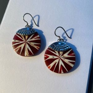 Vintage Sterling Silver Shell Earrings
